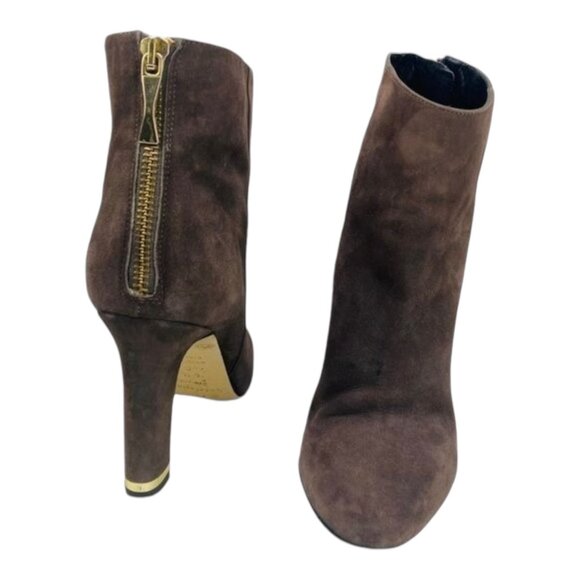 Kate Spade New York Womens Akane Suede Ankle Boots Size 6.5B Brown W/ Gold Heel - Picture 8 of 10